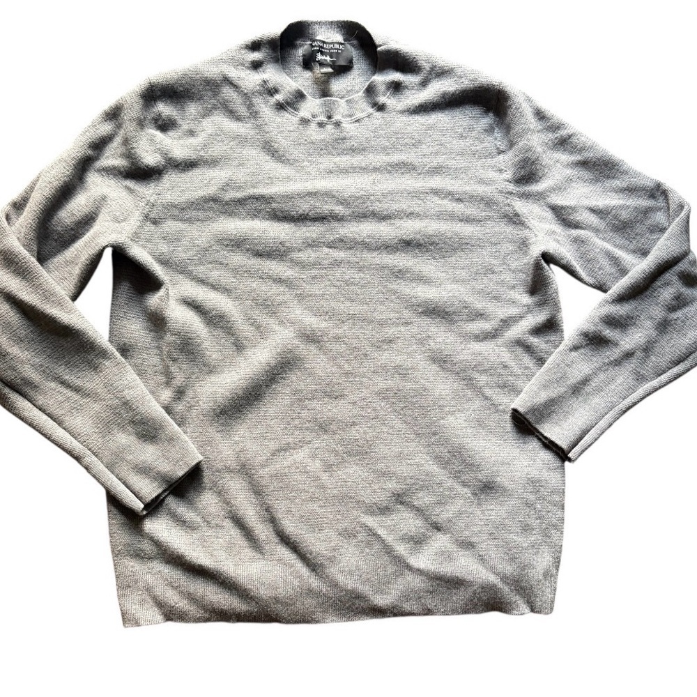Banana Republic Merino Wool Sweater Italian Yarn Size Large Gray Fall Winter